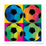 Four Soccer Balls in Different Colors Posters