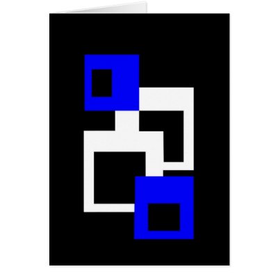 Four Squares Greeting Cards by lonvig