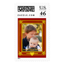 Four-Star Gold and Maroon Frame - Insert Photo! Stamps