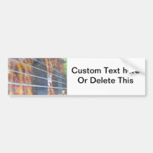 Four string bass bridge close up photo grunge bumper sticker