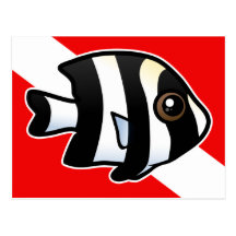 Four Stripe Damselfish Dive Flag Postcards