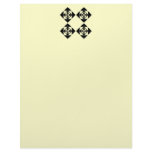 Four Stylish Black Flowers. On Cream Background. Letterhead