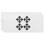 Four Stylish Black Flowers. On White. Custom Rack Cards