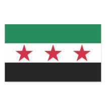 FOUR Syria Flag Rectangle Stickers