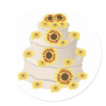 Four Tiered Wedding Cake with Sunflower Trim