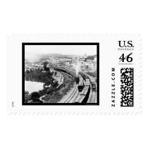 Four Trains Passing Little Falls, NY 1890 postage by lc_vintagephotos Four Trains Passing Little Falls, NY 1890 postage