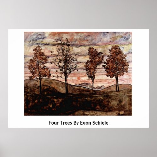 Four Trees By Egon Schiele Posters