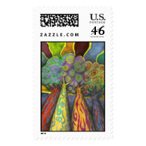 Four Trees Postage Stamps