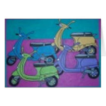 four vespas cards by artbynina four vespas cards