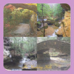 Four views of The Hocking Hills, streams, trees, b stickers