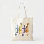 Four Watercolor Trumpets Canvas Bag