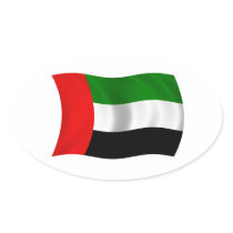 FOUR Waving UAE Flag Stickers