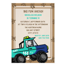 Four Wheel Fun/ Birthday Personalized Announcements