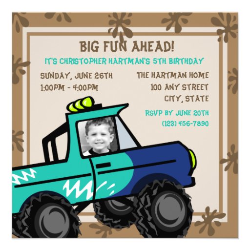 Four Wheel Fun/ Birthday Invite