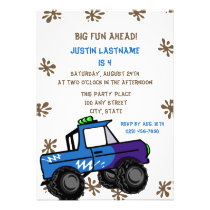 Four Wheel Truck Birthday invitations