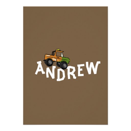 Four Wheel Truck Birthday Personalized Invites