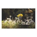 Four White Trikes Rectangular Stickers
