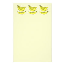 Four Yellow Bananas. Customized Stationery