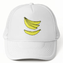 Four Yellow Bananas. Trucker Hats