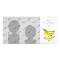 Four Yellow Bananas. Customized Photo Card