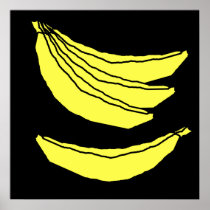 Four Yellow Bananas. Posters
