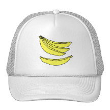 Four Yellow Bananas. Trucker Hats