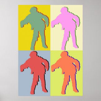 Four Zombies Andy Warhol Style zazzle_print