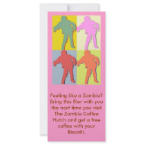 Four Zombies Andy Warhol Style Customized Rack Card