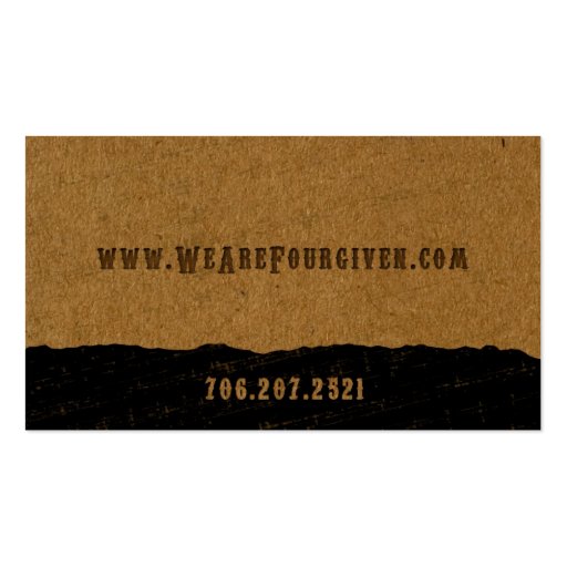 FOURGIVEN regular horizontal business card (back side)