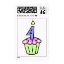 Fourth Birthday Cupcake Stamp by BirthdayStampStore Fourth Birthday Cupcake Stamp