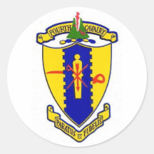 Fourth Cavalry Round Stickers