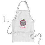 Fourth Grade Teacher Apron - Polka Dot Apple