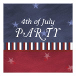 Fourth of July Independence Day Square Custom Invitation
