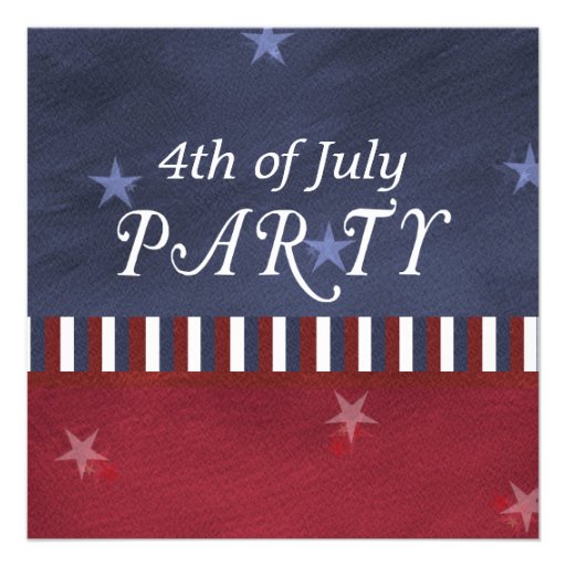 Fourth of July Independence Day Square Custom Invitation (front side)