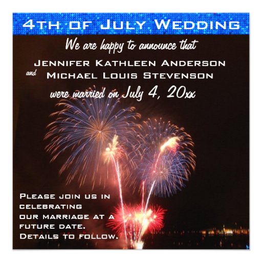 Fourth of July Marriage Announcement (front side)