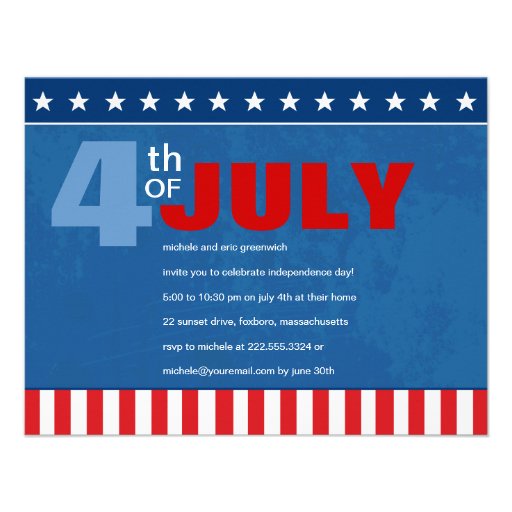 Fourth of July Party Announcements (front side)