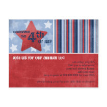Fourth of July Party Invitation Postcard by CSKidsOccasions Fourth of July Party Invitation Postcard