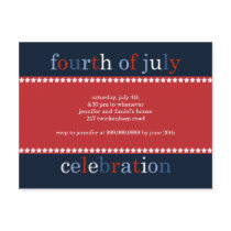 Fourth of July Party Invitation Postcard by CSKidsOccasions Fourth of July Party Invitation Postcard