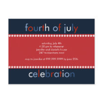 Fourth of July Party Invitation Postcard by CSKidsOccasions Fourth of July Party Invitation Postcard