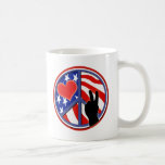 Fourth Of July Peace Love USA Coffee Mug