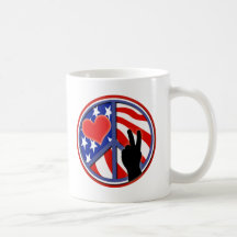 Fourth Of July Peace Love USA Coffee Mug