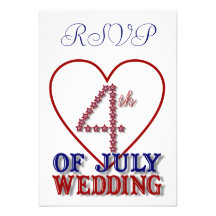 Fourth Of July Stars Patriotic RSVP Card