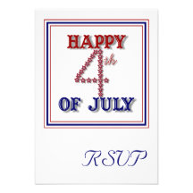 Fourth Of July Stars Patriotic RSVP Card