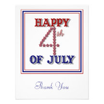 Fourth of July Stars Patriotic Thank You Card