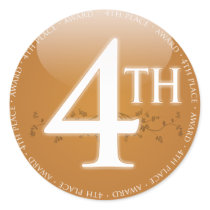 Fourth Place (4th) Award Round Sticker