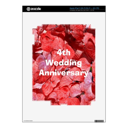 Fourth Wedding Anniversary gift iPad 3 Skins