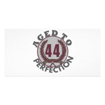 Fourty Four and aged to Perfection Birthday Personalized Photo Card