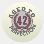 Fourty Two and aged to Perfection Birthday Stickers