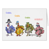 Fowl Language Happy Thanksgiving Turkeys Greeting Card
