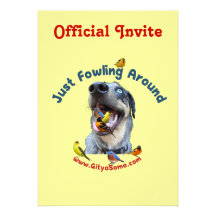 Fowling Around Bird Dog Personalized Invitations